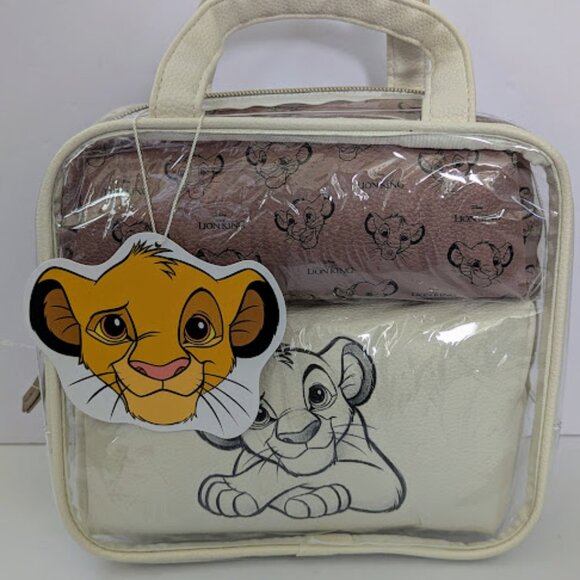 Primark Disney The Lion King Simba 3 Piece Toiletry Makeup Travel Bag Set NEW - Picture 1 of 6